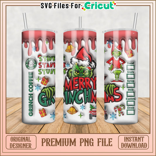 Grinchmas Coffee Tumbler PNG Sublimation