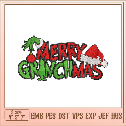 Grinchmas Embroidery Design