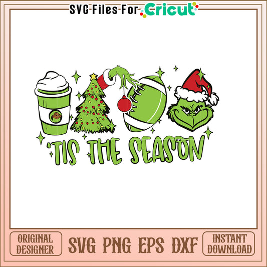 Grinchmas Football SVG Cut File