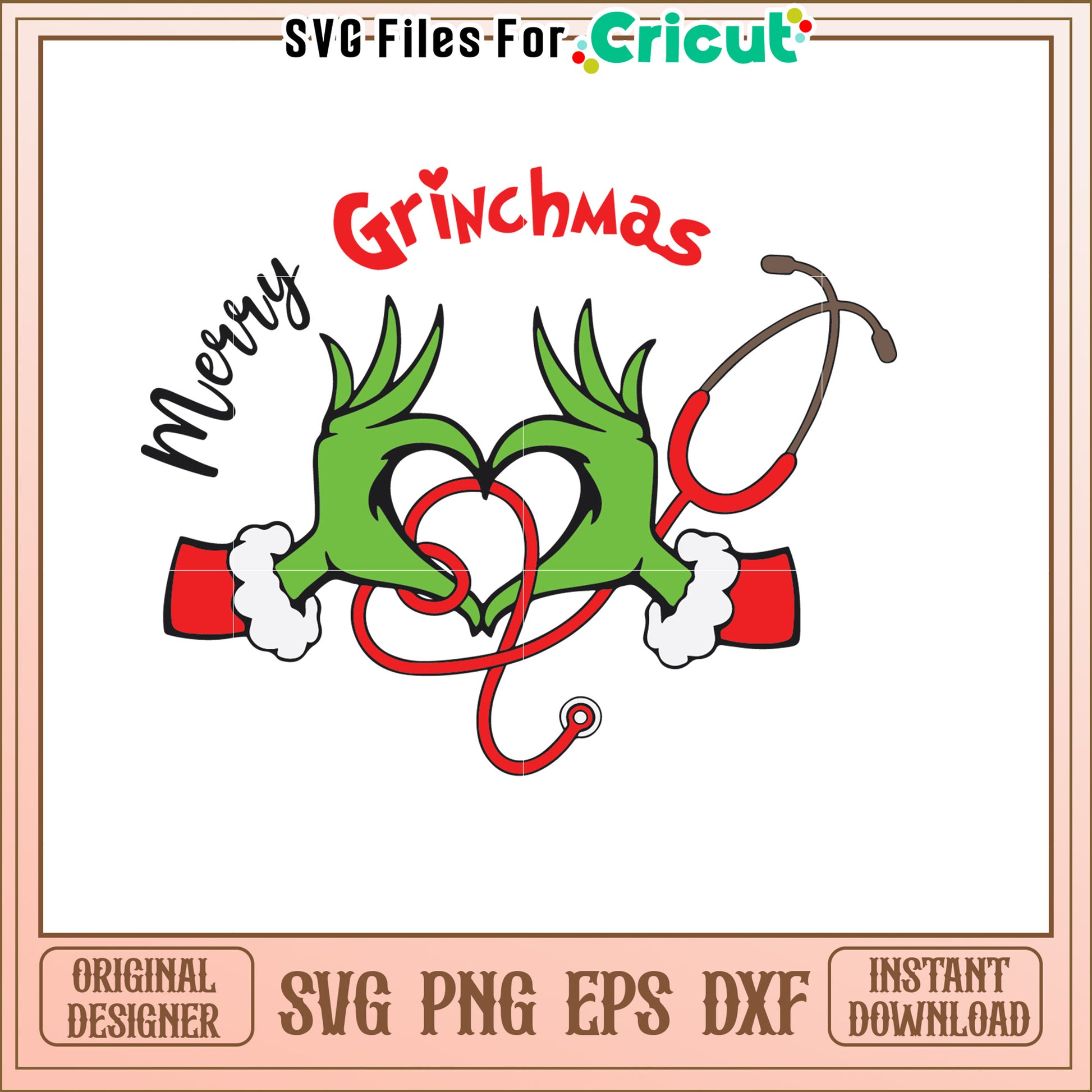 Grinchmas SVG Merry Christmas Heart