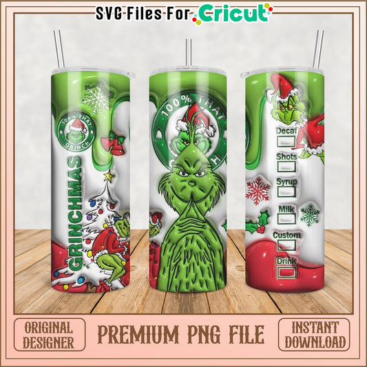 Grinchmas Tumbler Design Premium PNG for Cricut Projects Download
