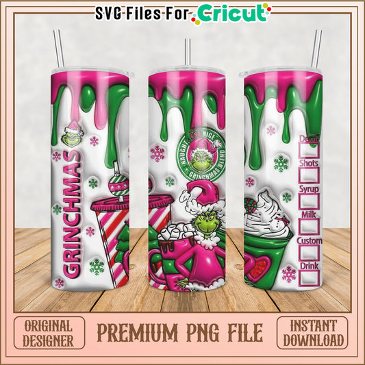 Grinchmas Tumbler PNG File for Cricut Crafting Fun and Joy