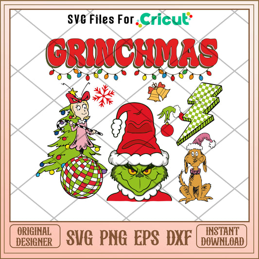 Grinchmas Characters Xmas Vibe SVG, christmas stickers svg