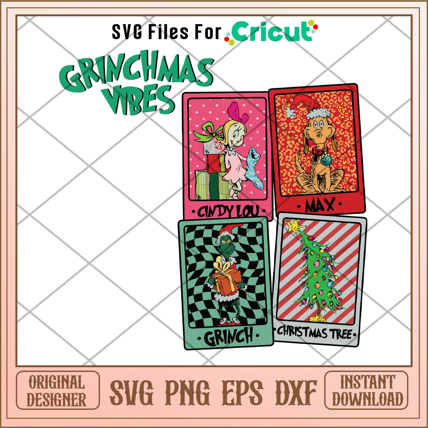 Grinchmas Vibes Grinch Cindy Lou Who And Max SVG, grinch pictures svg