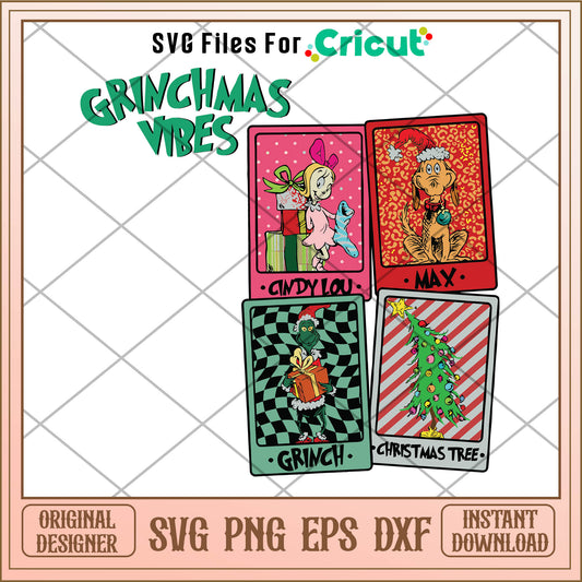 Grinchmas Vibes Grinch Cindy Lou Who And Max SVG, grinch pictures svg