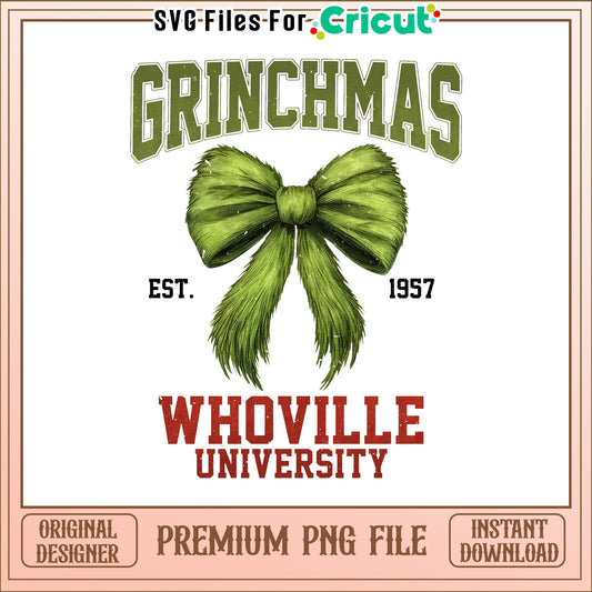 Grinchmas est 1957 whoville university png, what is the grinch on​ png