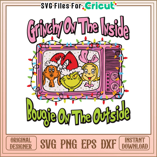 Grinchmas grinchy on the inside svg, grinch disney plus​ svg