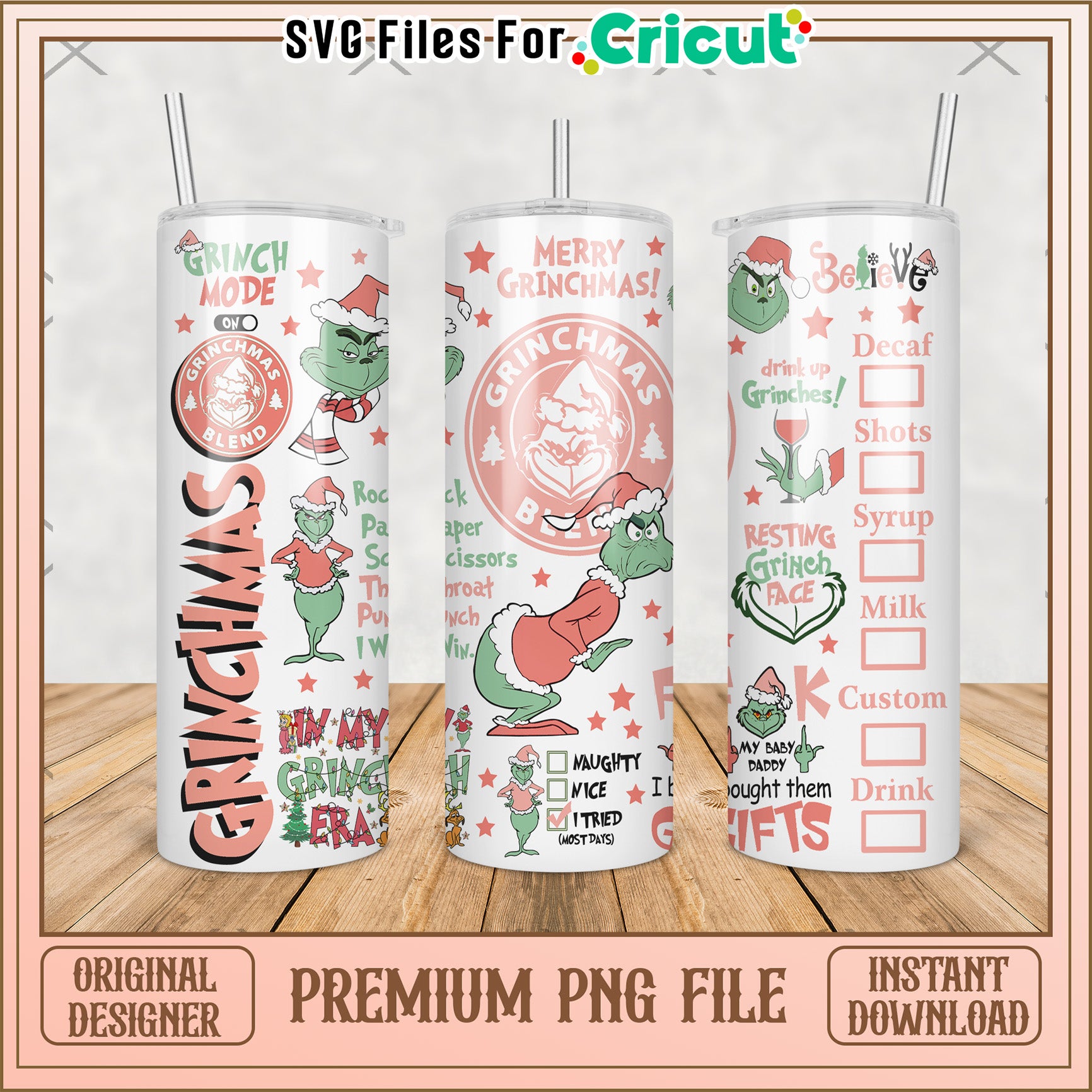 Grinchmas tumbler png, the grinch movie​​ png, grinch tumbler​ png