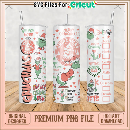Grinchmas tumbler png, the grinch movie​​ png, grinch tumbler​ png