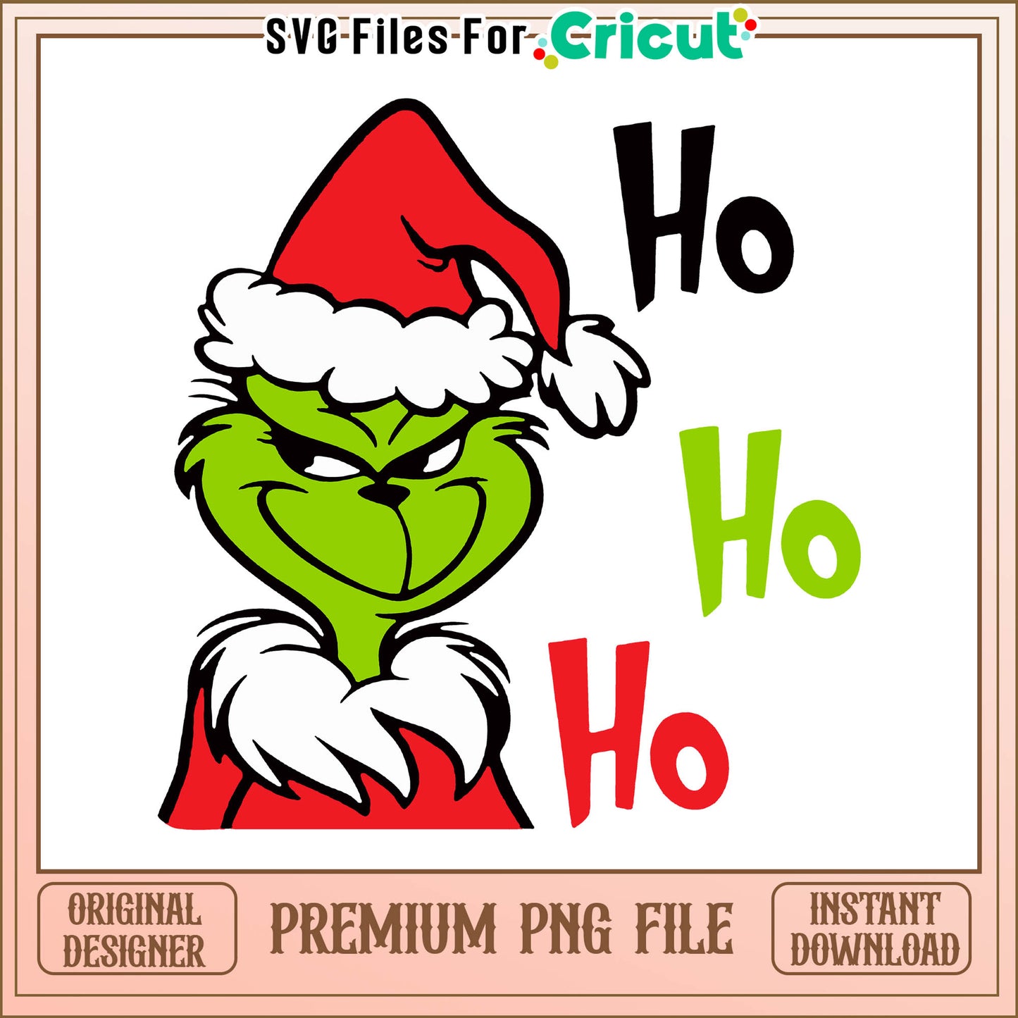 Grinch merry christmas head hohoho png, grinch head outline​ png