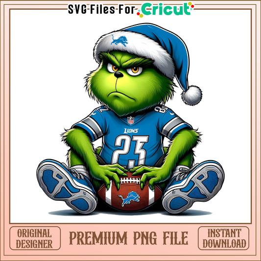 Grinch player football Lions png, Detroit Lions png, NFL png