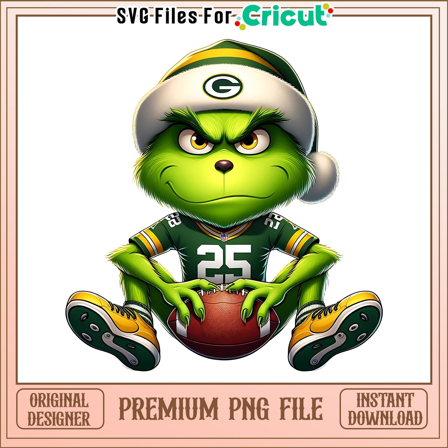 Grinch player football Packers png, Green Bay Packers png, NFL png