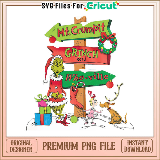 Grinch road png, the grinch who stole christmas png, whoville​ png