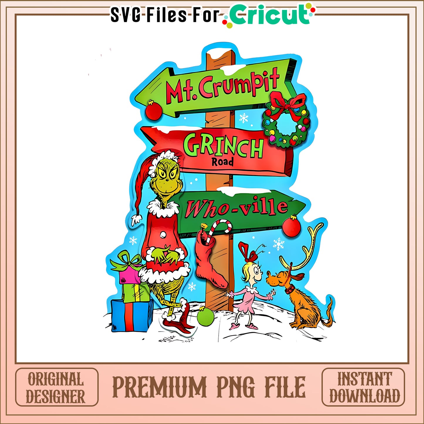 Grinch road whoville mt crumpit png, the grinch cartoon dog​ png