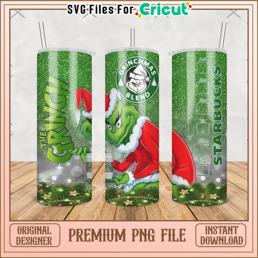 Grinch starbucks tumbler png, grinch christmas​​ png, christmas tree​​ png