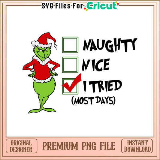 Grinch tried merry christmas png, grinch christmas decor​ png