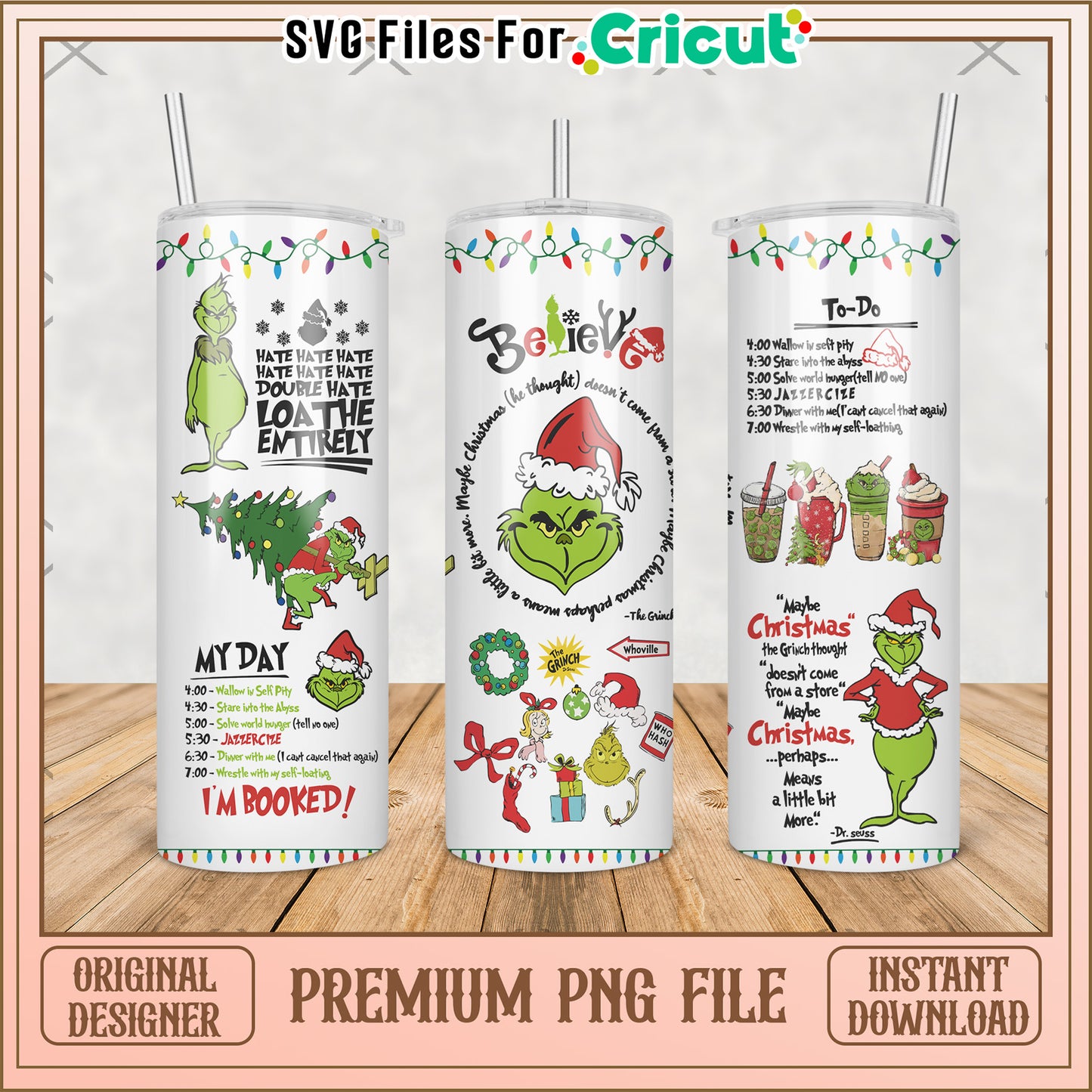 Grinch tumbler png, grinch live action​​ png, christmas movies​ png