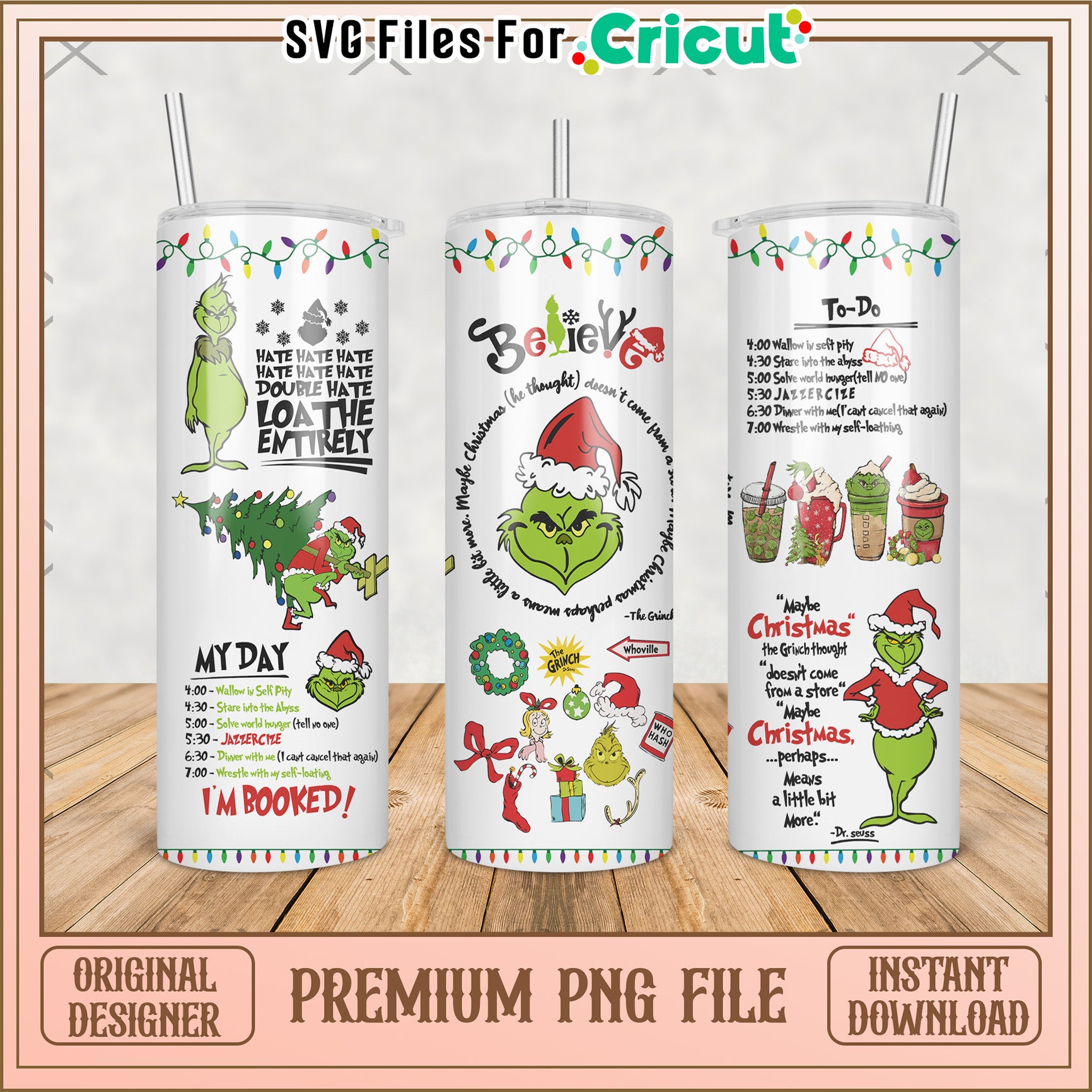 Grinch tumbler png, grinch live action​​ png, christmas movies​ png