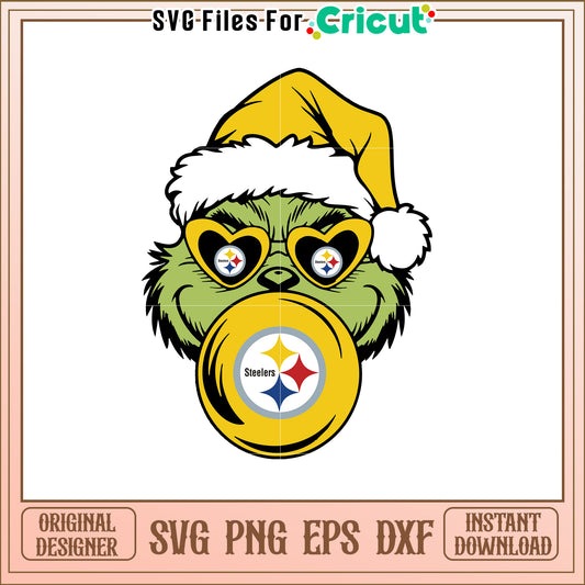 Grinch with Steelers Logo Fun SVG Design File