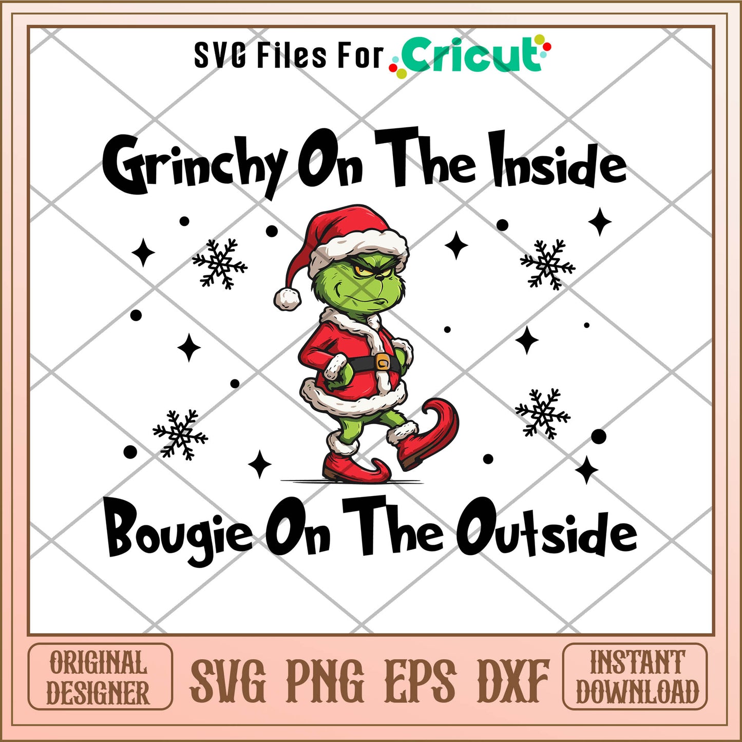 Grinchy On The Inside Santa Vibe SVG, santa costume​ svg