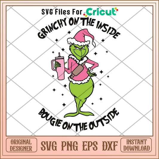 Grinchy On The Inside Funny Christmas Grinch SVG, the grinch tumbler svg