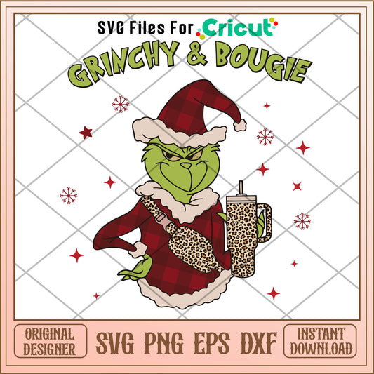 Grinchy and Bougie Christmas Tumbler SVG grinch tumbler​ svg