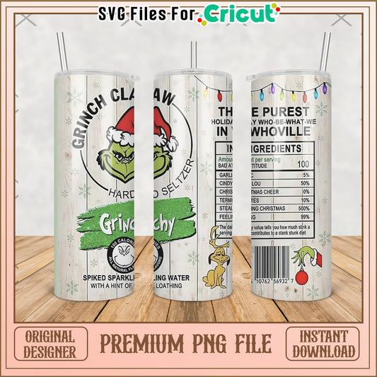 Grinchy claw christmas tumbler png, grinch movie png, grinch costume png