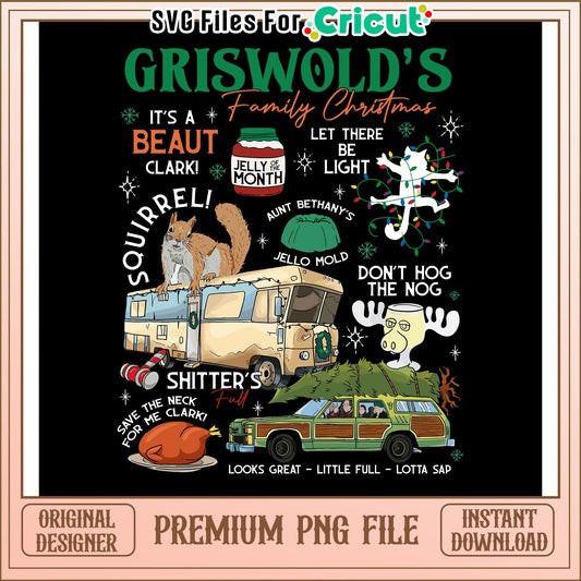 Griswold Family Christmas PNG Design, Instant Download for Cricut