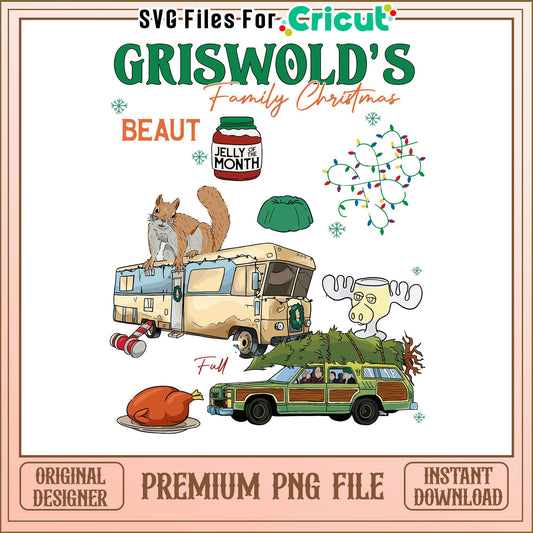Griswold Family Christmas PNG File, Perfect for Holiday Crafts