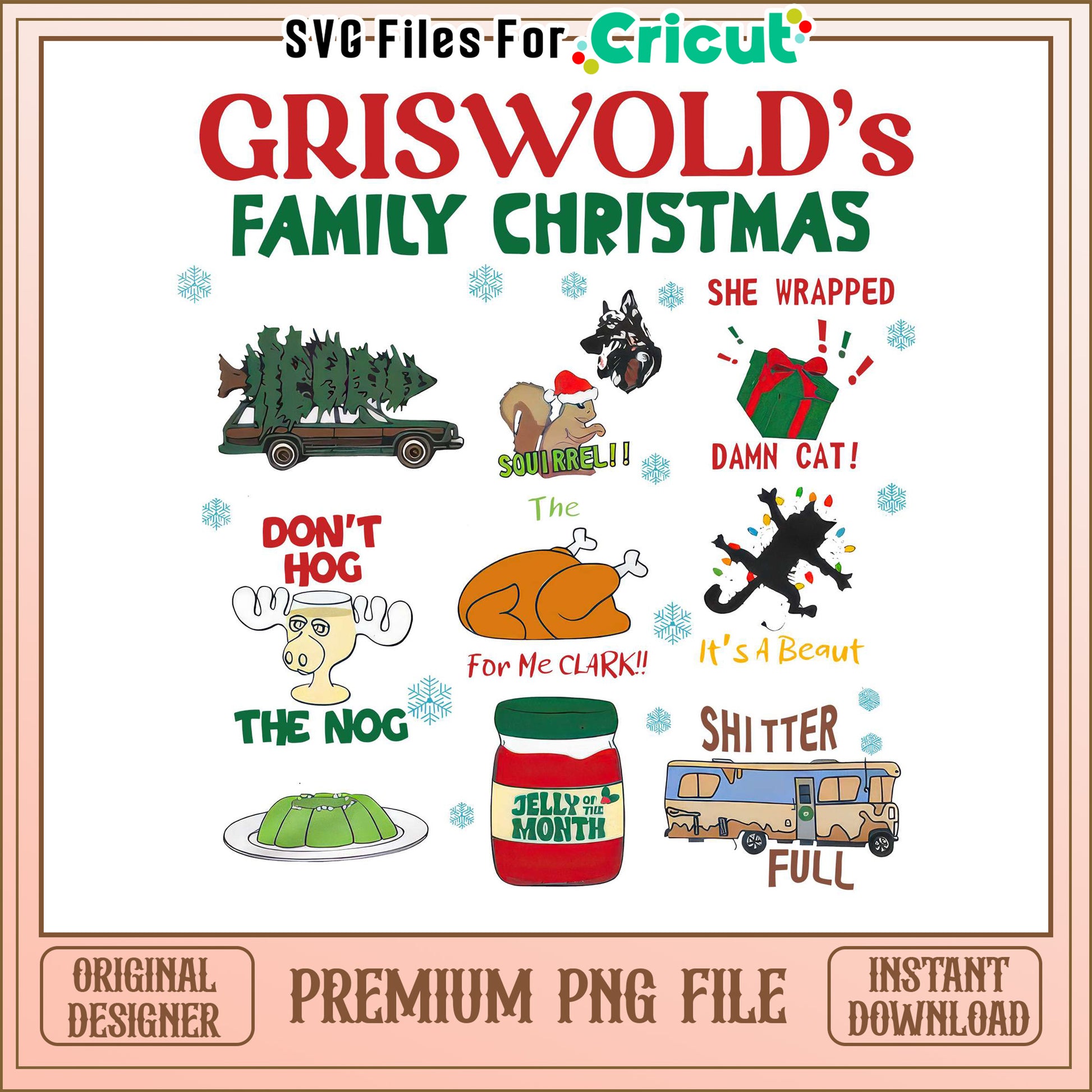 Griswold's Family Christmas PNG, festive designs for Cricut projects