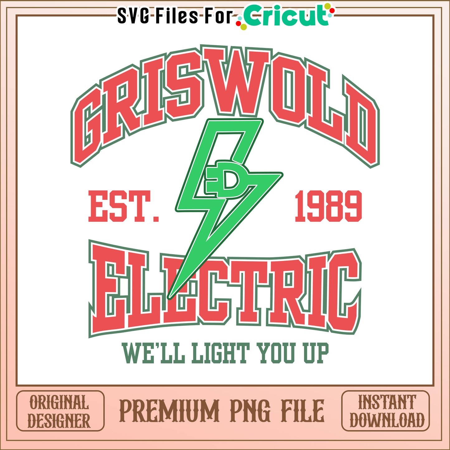 Griswold electric est 1989 light you up png, clark griswold jersey​ png