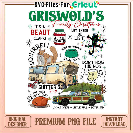 Griswolds Family Christmas PNG File, Perfect for Holiday Crafts