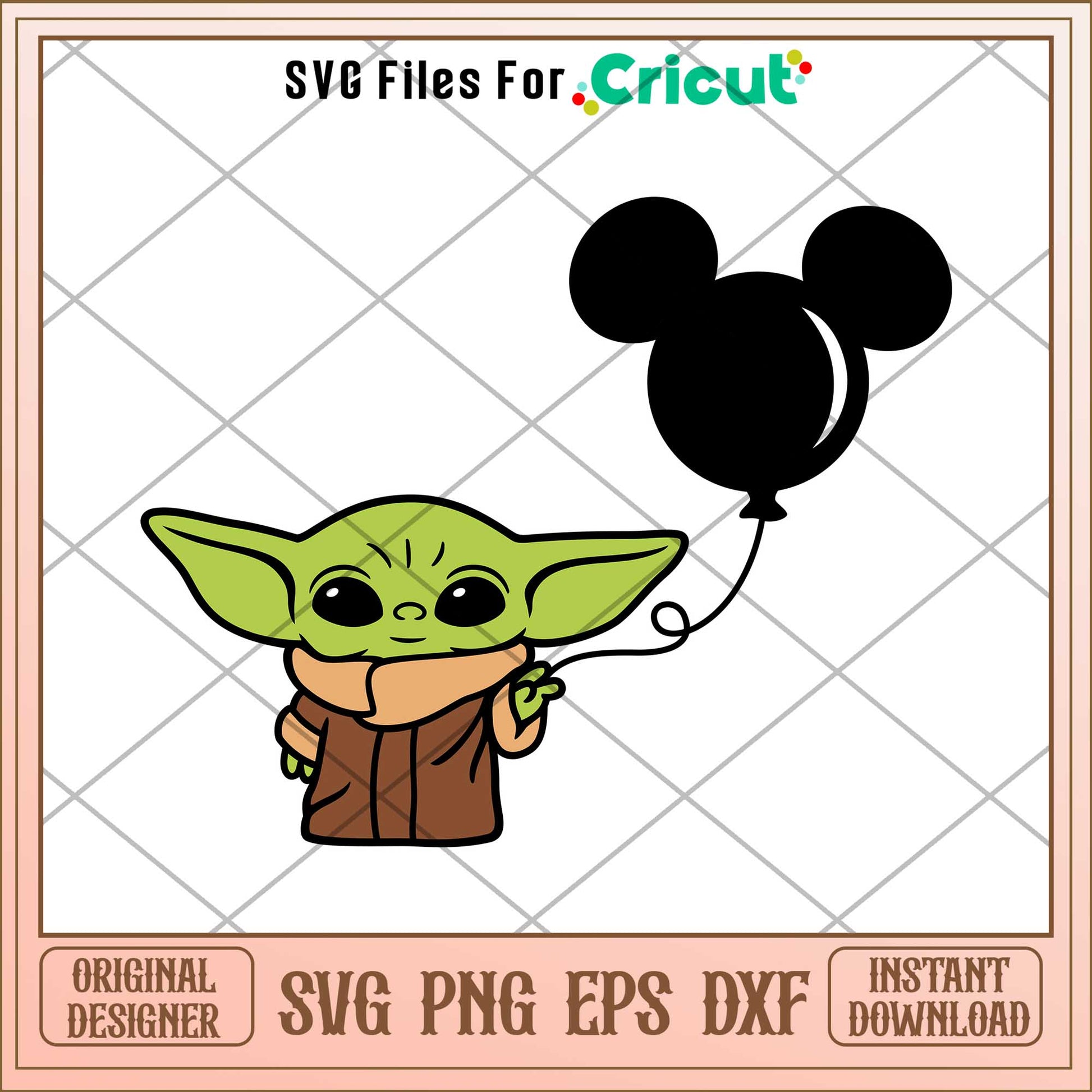 Grogu Baby Yoda the Child With Mickey Ear Svg, The Mandalorian  svg, digital download