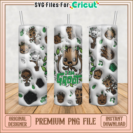 Groot Tumbler PNG Design Instant Download
