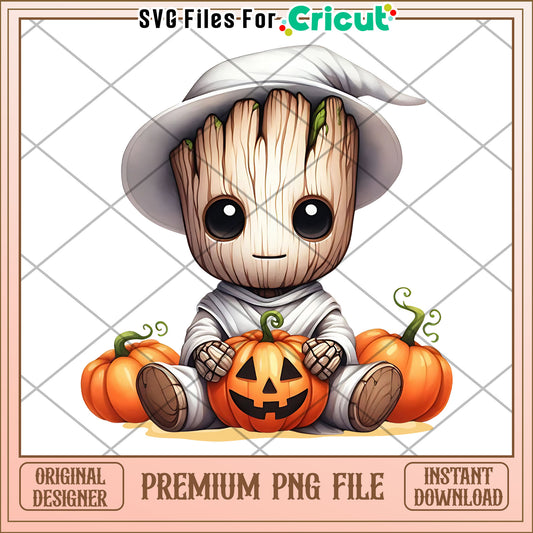 Groot cutie design png, halloween​ png, halloween cartoons​ png