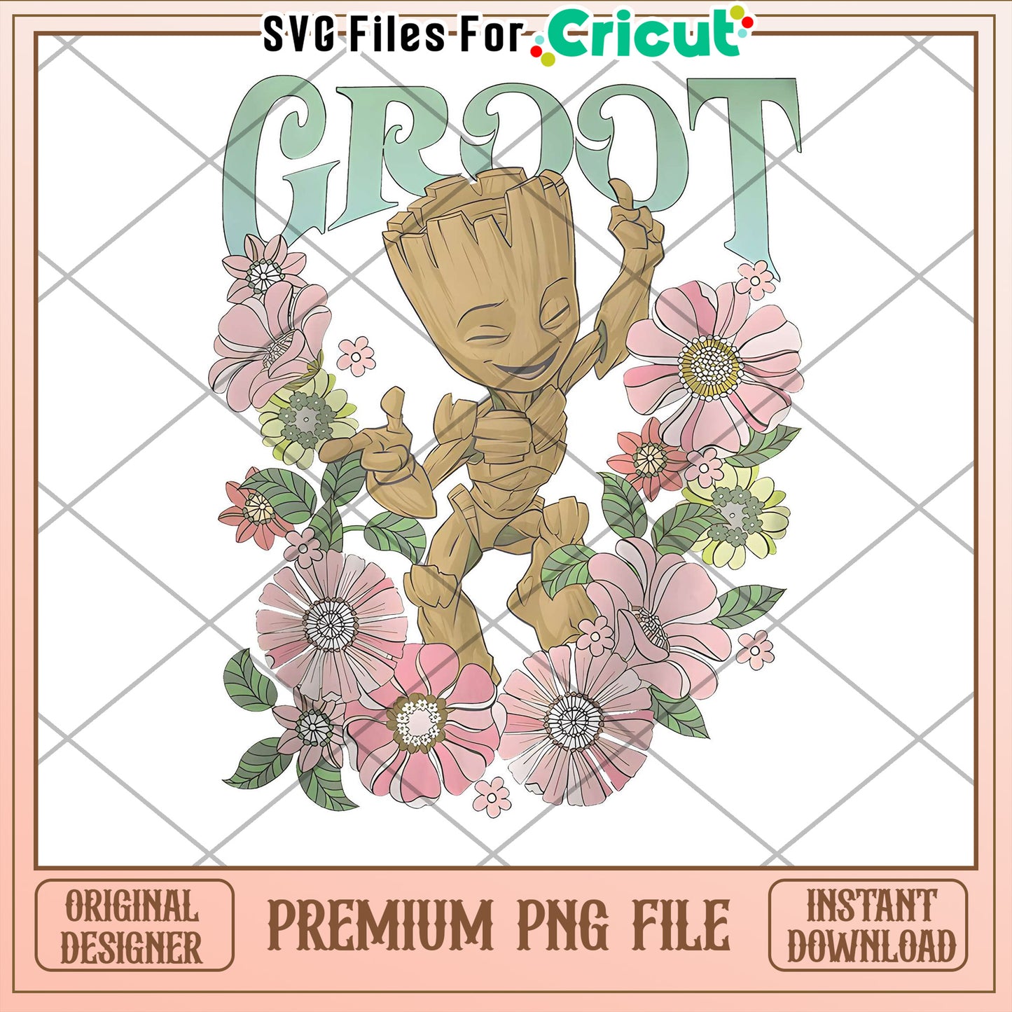 Groots Floral PNG Cricut Premium Download