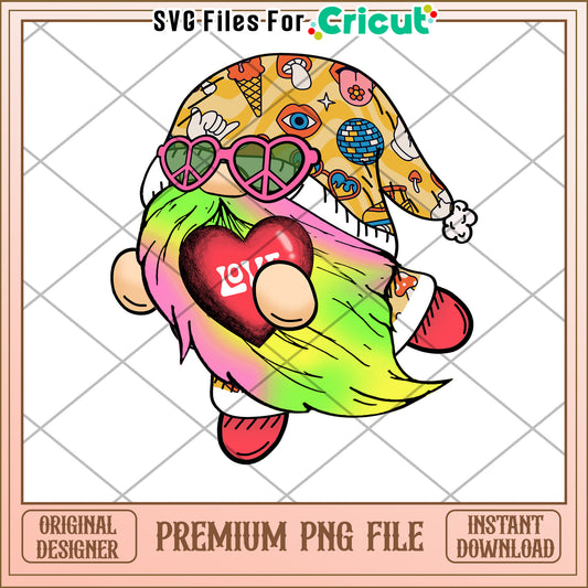 Groovy Gnome PNG Valentines Day Design