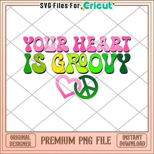 Groovy Heart PNG Instant Download
