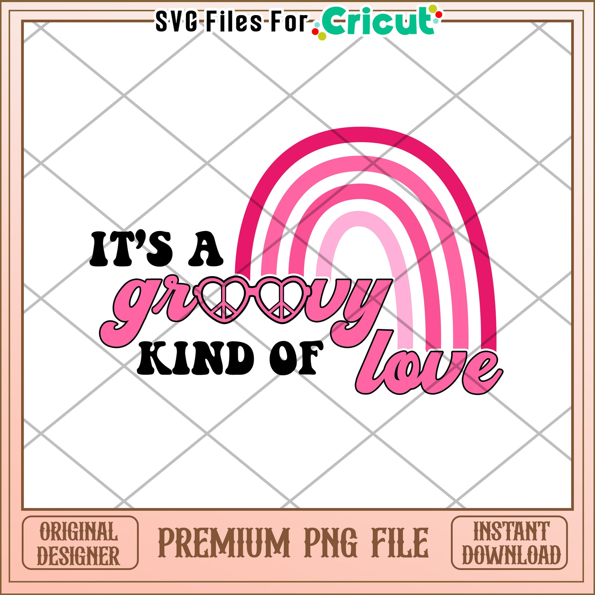 Groovy Kind of Love Rainbow PNG Design for Cricut Projects