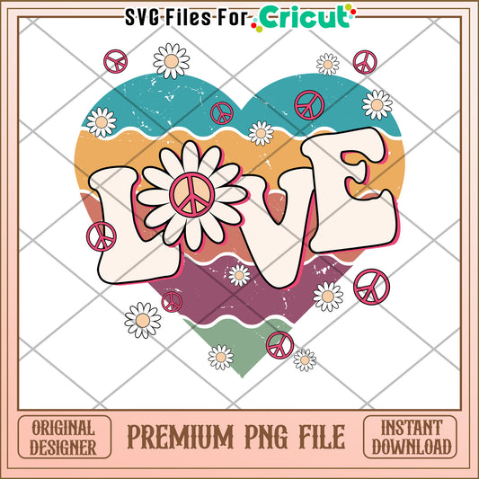 Groovy Love Heart PNG Design