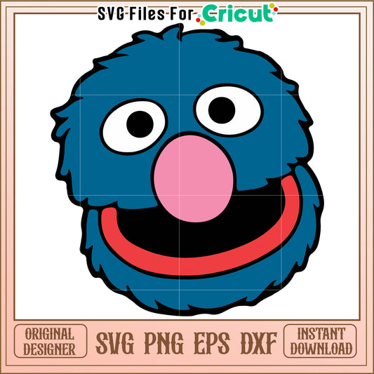Grover head png, sesame street png, sesame cartoon png