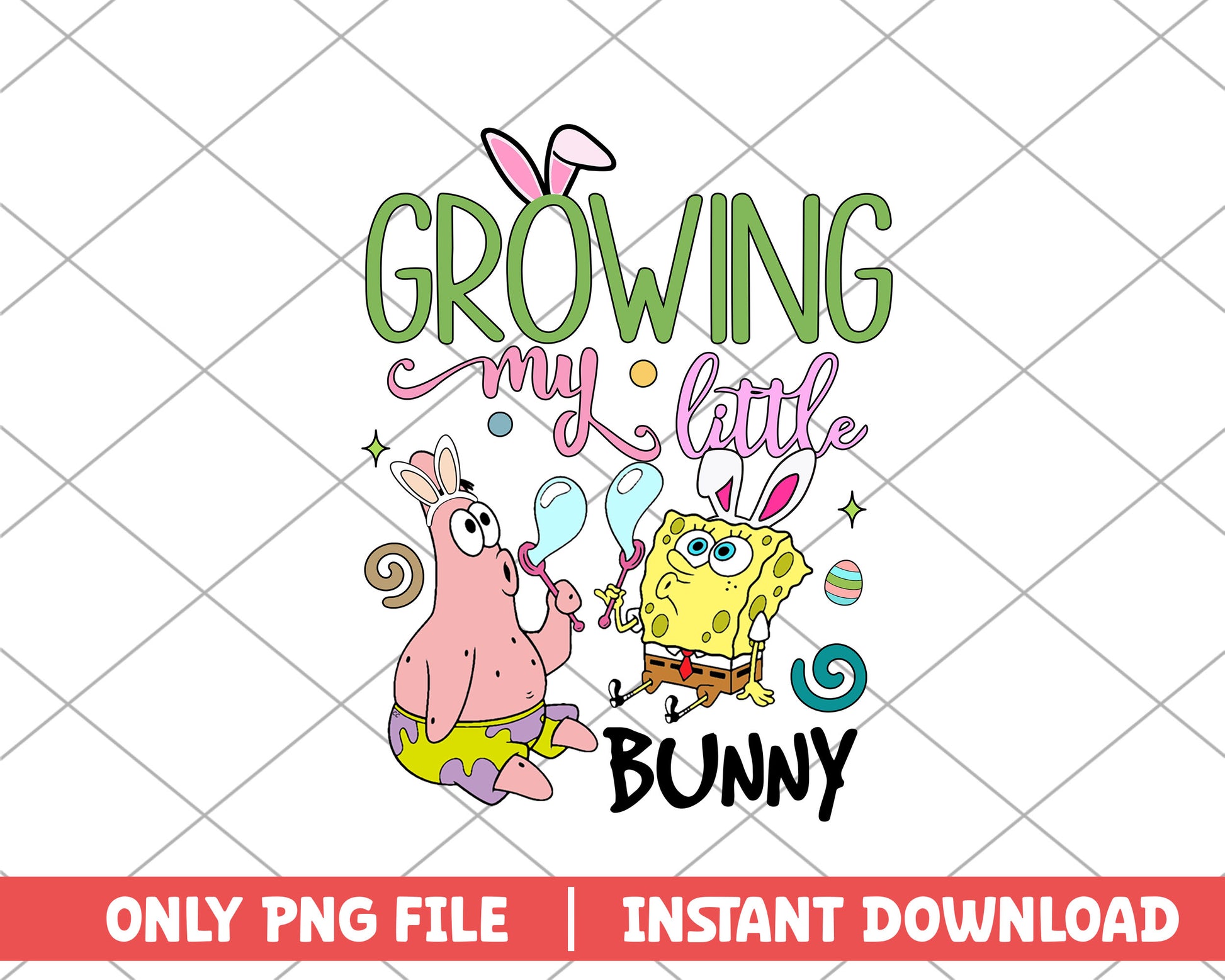 Growing my little bunny easter png 