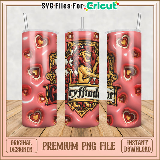 Gryffindor Hearts Tumbler PNG