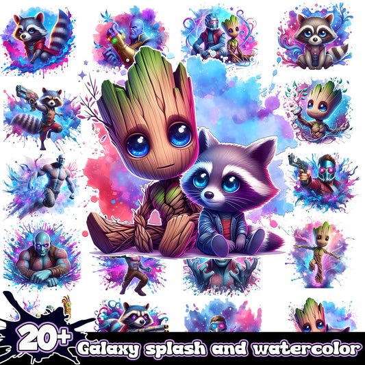 Guardians of the Galaxy watercolor bundle png, guardians of the galaxy​ png