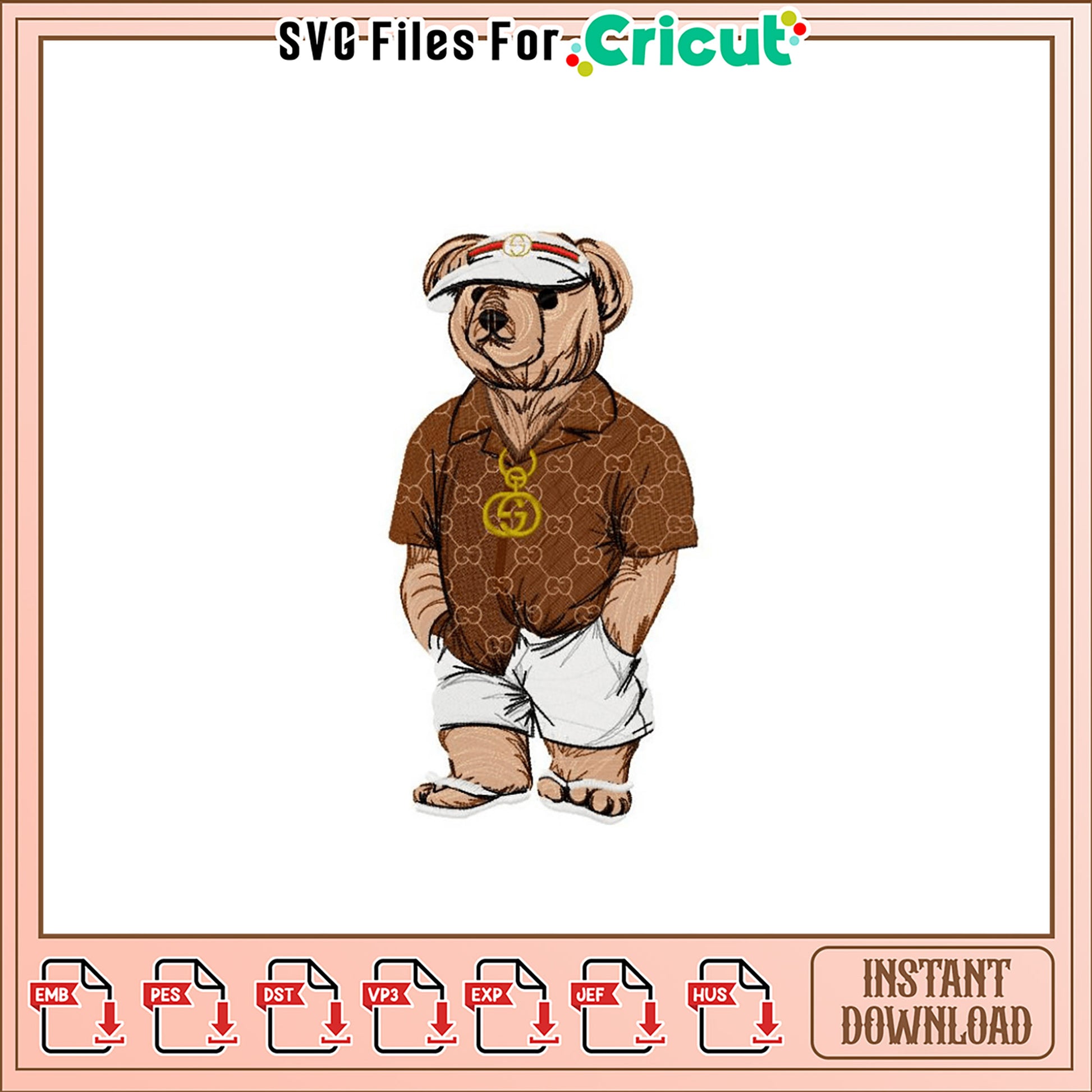 Gucci Bear Embroidery Design Instant Download