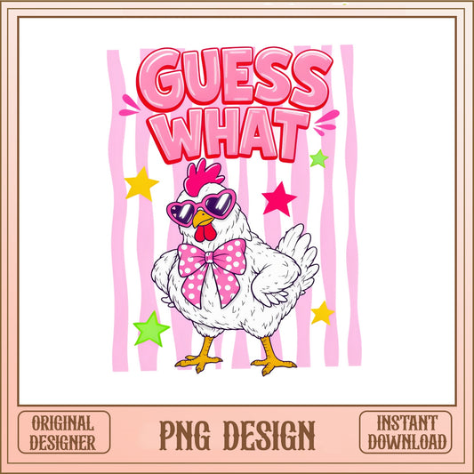 Guess What Chicken Butt PNG, Funny Chicken PNG, Farm Animal PNG