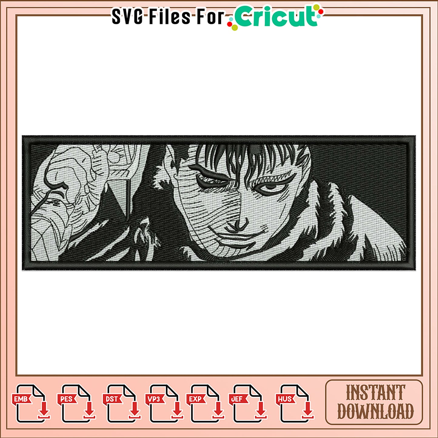 Guts Berserker Embroidery Design Instant Download