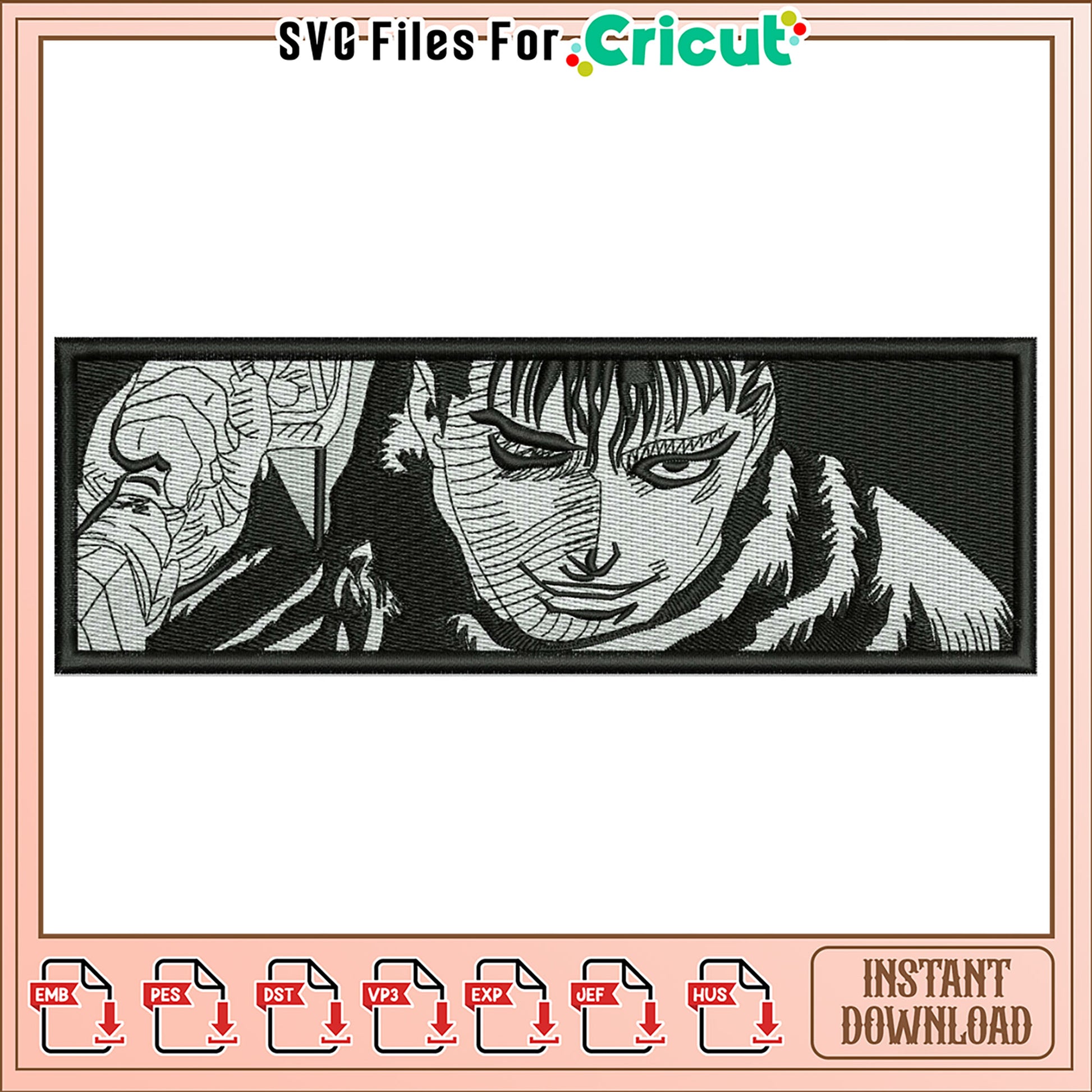 Guts Berserker Embroidery Design Instant Download