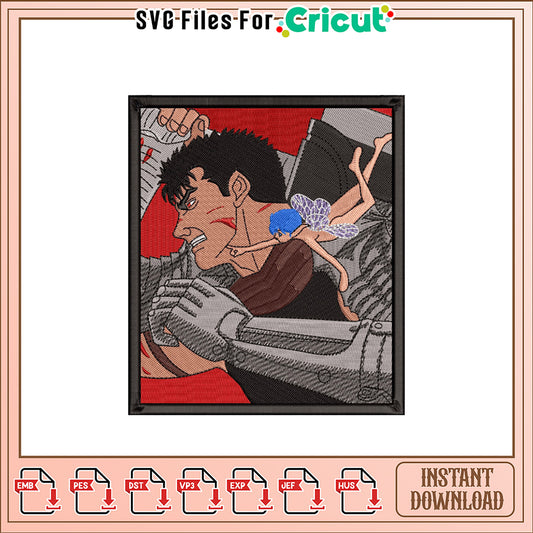 Guts & Puck Embroidery Design Instant Download