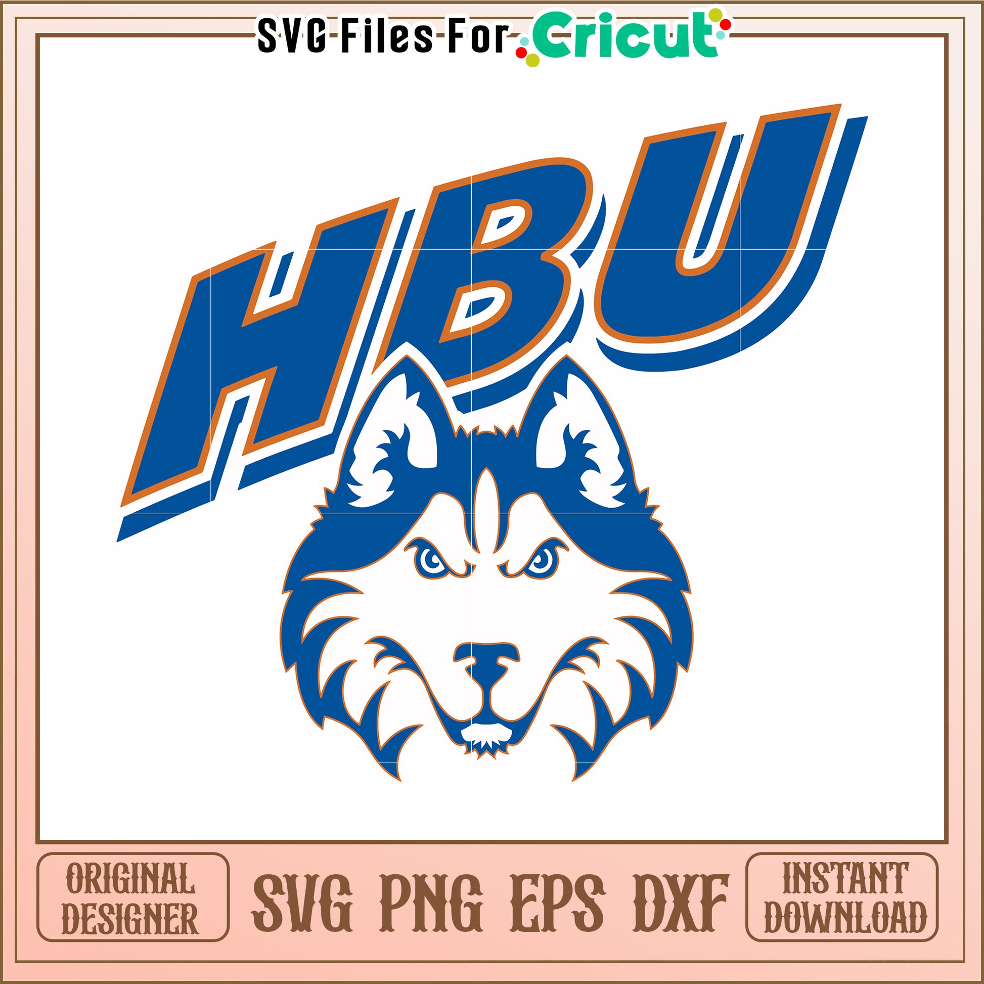 HBU Wolf Logo SVG Design for Cricut, High-Quality Digital Download File